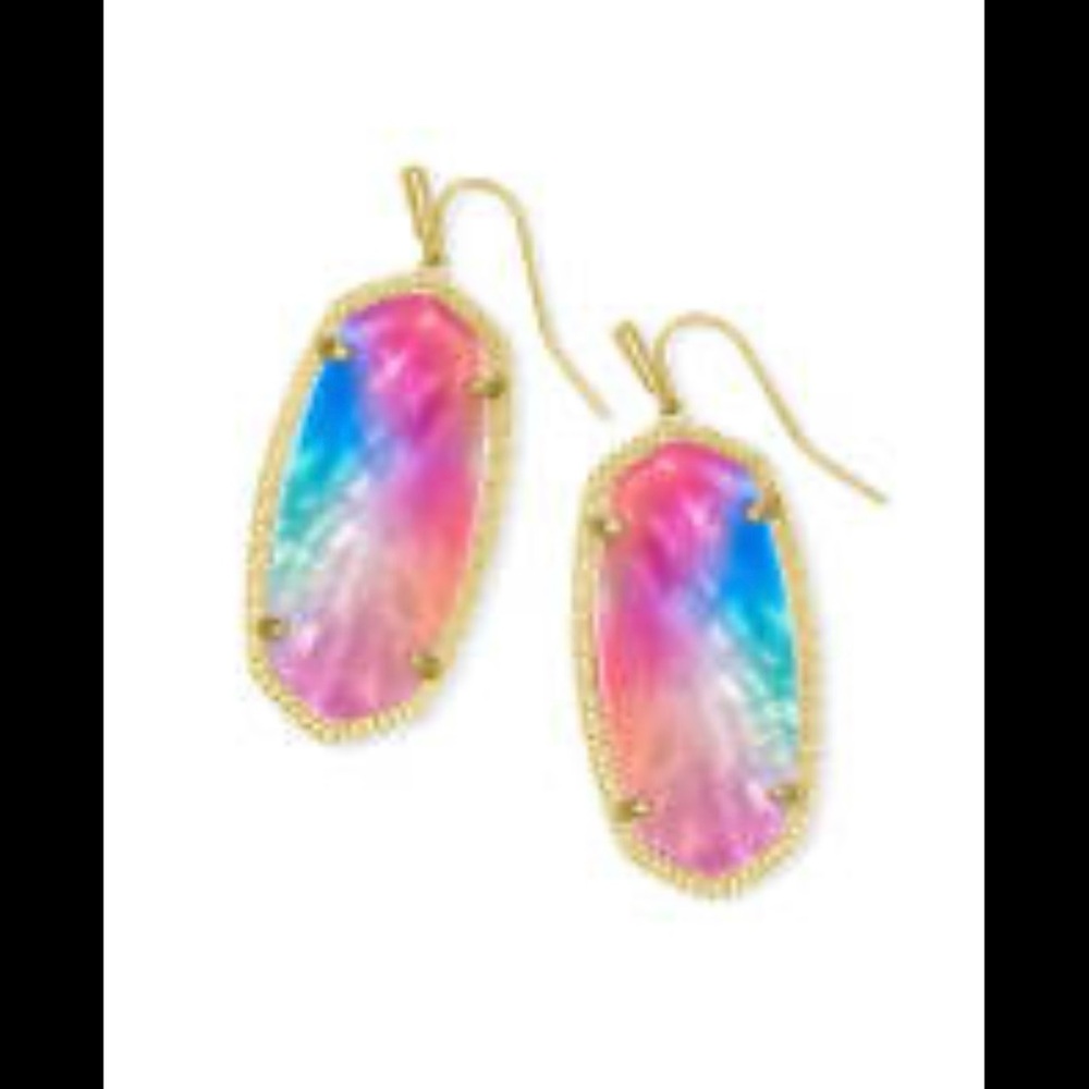 Kendra Scott Vibrant Pink and Blue watercolor Earrings
